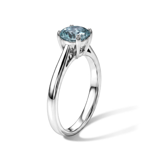 D'Joy Paraiba Moissanit Solitär Ring, 925 Silber rhodiniert - 1,21 ct.