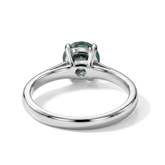 D'Joy Paraiba Moissanit Solitär Ring, 925 Silber rhodiniert - 1,21 ct.