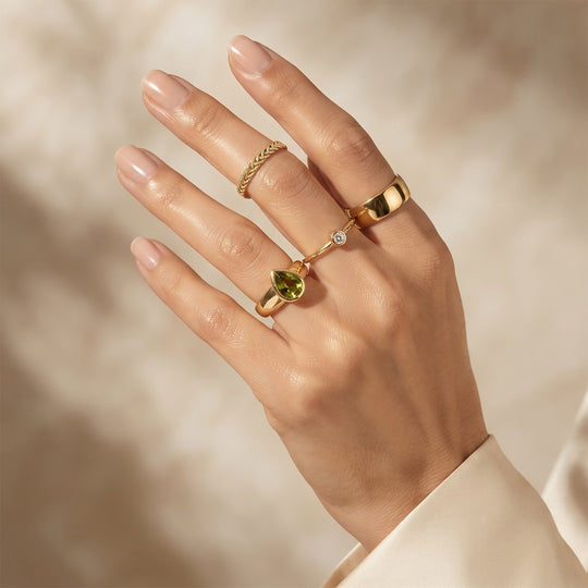 D'Joy AA Peridot Arizona Ring 925 Silber 750 Gelbgold vermeil (Größe 18.00) ca. 1,76 ct
