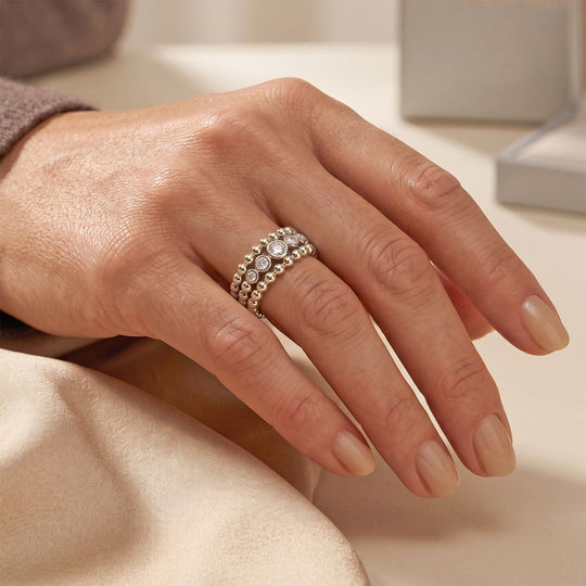 LUXURIANT DIAMOND - Lab Grown Diamant SGL zertifiziert SI-GH Ring 925 Silber Rhodiniert (Größe 21.00) ca. 0.25 ct
