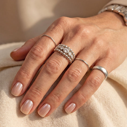 LUXURIANT DIAMOND - Lab Grown Diamant SGL zertifiziert SI-GH Ring 925 Silber Rhodiniert (Größe 21.00) ca. 0.25 ct