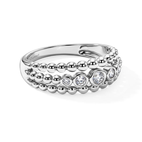 LUXURIANT DIAMOND - Lab Grown Diamant SGL zertifiziert SI-GH Ring 925 Silber Rhodiniert (Größe 21.00) ca. 0.25 ct