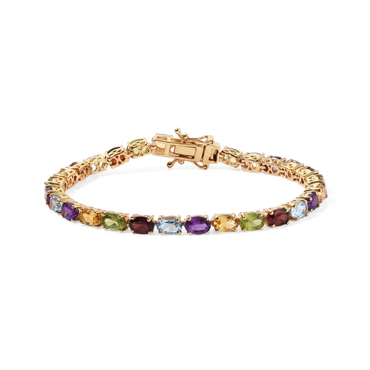 EverTrue Mosambik Granat 19cm Armband, 950 Kupfer mit Gelbgold E-Beschichtung - 18,36 ct.
