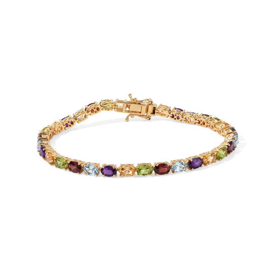 EverTrue Mosambik Granat 19cm Armband, 950 Kupfer mit Gelbgold E-Beschichtung - 18,36 ct.