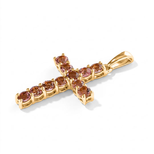 D'Joy AA Blush Turmalin Anhänger 925 Silber 750 Gelbgold vermeil ca. 1.27 ct
