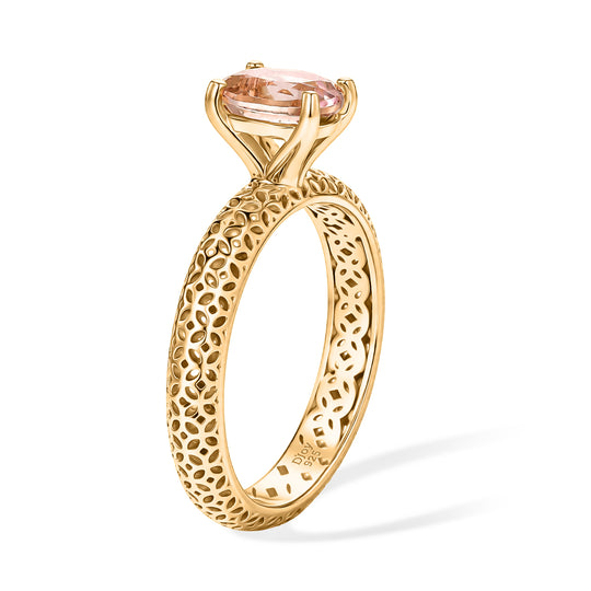 D'Joy Blush Turmalin Ring 925 Silber 750 Gelbgold vermeil (Größe 20.00) ca. 0,79 ct