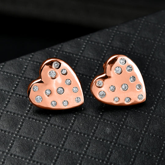 LUXURIANT (8-13 Werktage Lieferzeit) 0,35 ct. SI-GH Labor Diamant Ohrringe, 925 Silber 750 Gelbgold Vermeil