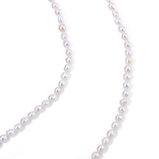 Weiße Süßwasser Perle (4-6 mm) Halskette ca. 45 cm 316L Edelstahl