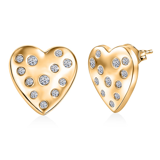 LUXURIANT (8-13 Werktage Lieferzeit) 0,35 ct. SI-GH Labor Diamant Ohrringe, 925 Silber 750 Gelbgold Vermeil