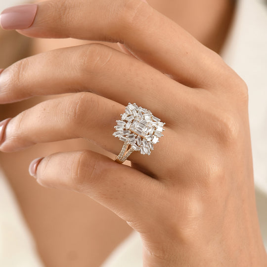 LUXURIANT (7-12 Werktage Lieferzeit) 1,50 ct. SI-GH Labor Diamant Ring, 925 Silber rhodiniert