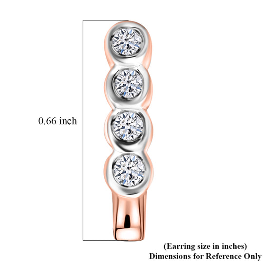LUXURIANT (8-13 Werktage Lieferzeit) 0,50 ct. SI-GH Labor Diamant Ohrringe, 925 Silber 750 Gelbgold Vermeil