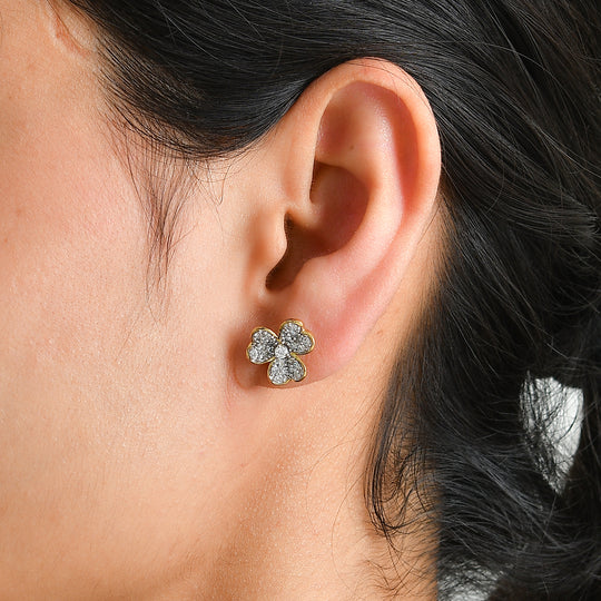 LUXURIANT (8-13 Werktage Lieferzeit) 0,70 ct. SI Labor Diamant Ohrringe, 925 Silber rhodiniert