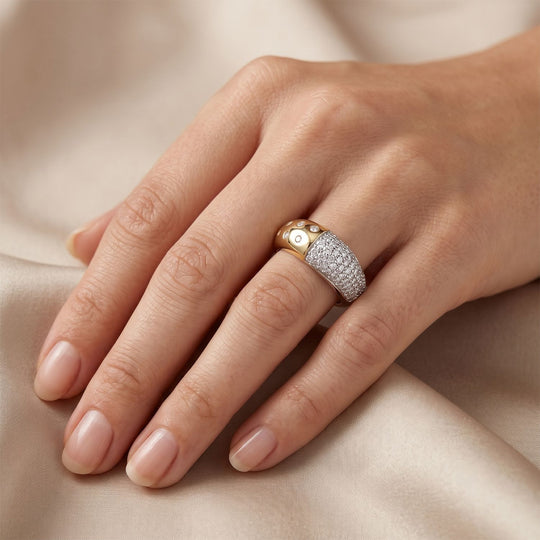LUXURIANT DIAMOND - Lab Grown Diamant SGL zertifiziert SI-GH Ring 925 Silber Rhodiniert (Größe 18.00) ca. 0.49 ct