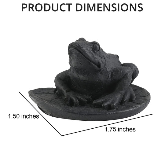 Frog on a Leaf Shungite Figurine 1.5x1.75 Approx. 335.00ctw (7-8 Werktage Lieferzeit)