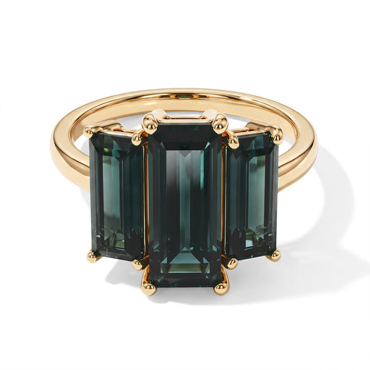 D'Joy Alexandrit Quarz Triplette Ring 925 Silber Gold (Größe 18.00) ca. 4,95 ct