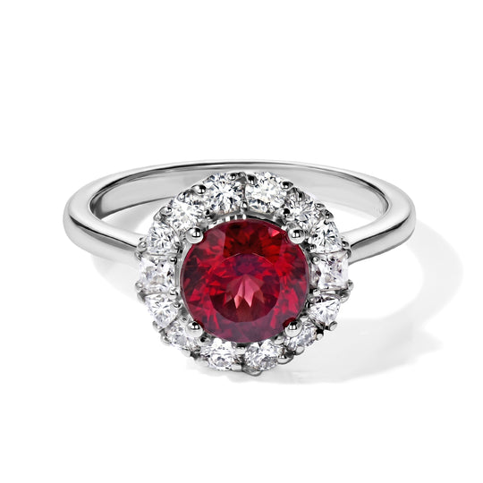 D'Joy AA Farbwechsel Granat, Moissanit Ring 925 Silber Rhodiniert (Größe 18.00) (10-16 Werktage Lieferzeit) ca. 2,06 ct