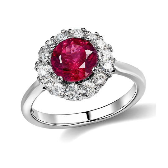 D'Joy AA Farbwechsel Granat, Moissanit Ring 925 Silber Rhodiniert (Größe 18.00) (10-16 Werktage Lieferzeit) ca. 2,06 ct