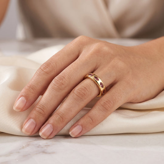 D'Joy AA Blush Turmalin Ring 925 Silber 750 Gelbgold vermeil (Größe 21.00) ca. 0,73 ct