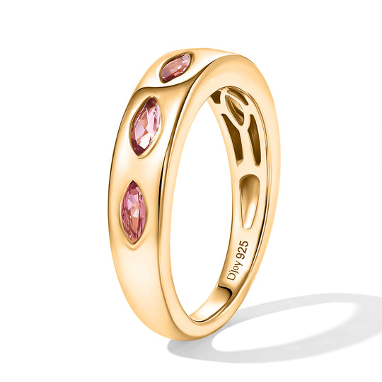 D'Joy AA Blush Turmalin Ring 925 Silber 750 Gelbgold vermeil (Größe 21.00) ca. 0,73 ct