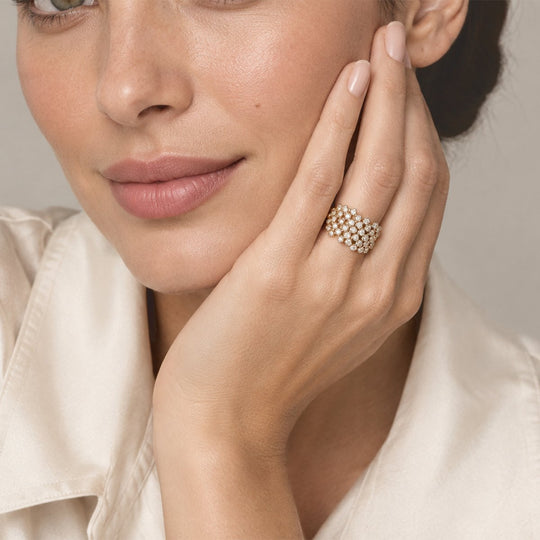 LUXURIANT 2.00 ct. SI-GH Labor Diamant Ring, 925 Silber 750 Gelbgold Vermeil
