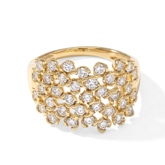 LUXURIANT DIAMOND - Lab Grown Diamant SI-GH Ring 925 Silber 750 Gelbgold vermeil (Größe 21.00) ca. 2,00 ct (10-15 Werktage Lieferzeit) 2.00 ct