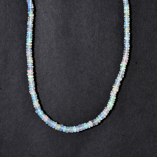 EVER TRUE Natürlicher, äthiopischer Welo Opal Halskette ca. 45 cm 316L Edelstahl ca. 37.00 ct