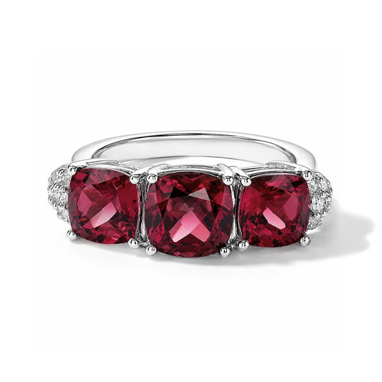D'Joy AA Rosa Granat Ring 925 Silber Rhodiniert (Größe 18.00) (10-16 Werktage Lieferzeit) ca. 4,01 ct