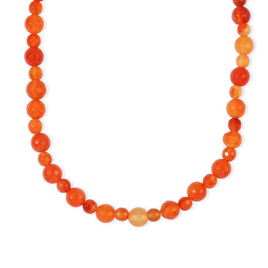 EVER TRUE Gebänderter Achat Halskette ca. 50 cm 316L Edelstahl ca. 90.00 ct
