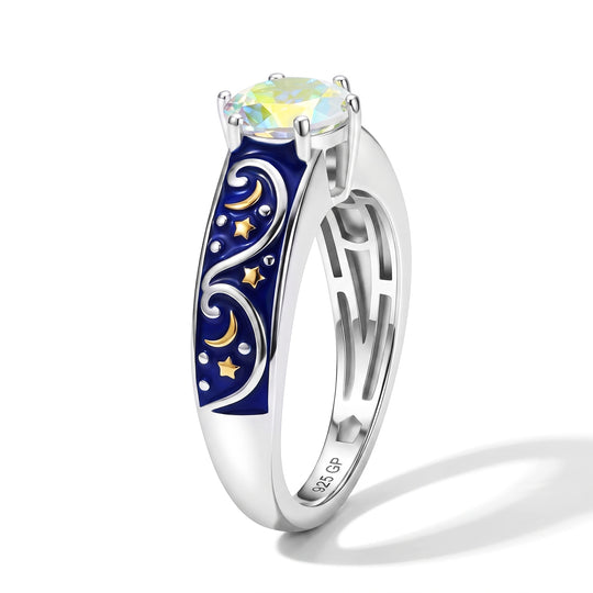 GP Celestial Dream Kollektion - Merkur mystischer Topas, Kanchanaburi Blauer Saphir Ring 925 Silber Rhodiniert und 750 Gelbgold Vermeil (Größe 18.00) ca. 1.50 ct