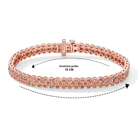 D'Joy Rosa Diamant Armband ca. 20 cm 925 Silber 750 Roségold vermeil (10-15 Werktage Lieferzeit) ca. 1,04 ct.