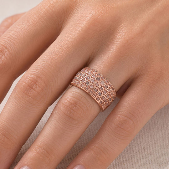 D'Joy Rosa Diamant Ring, 925 Silber 750 Roségold Vermeil - 0,51 ct.