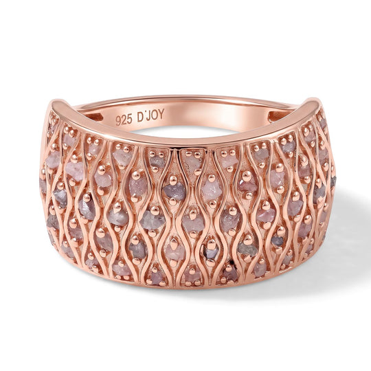 D'Joy Rosa Diamant Ring, 925 Silber 750 Roségold Vermeil - 0,51 ct.