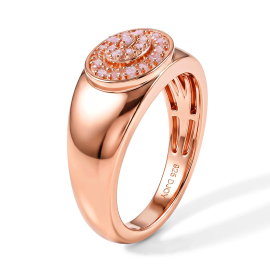 D'Joy Rosa Diamant Ring, 925 Silber 750 Roségold Vermeil - 0,11 ct.