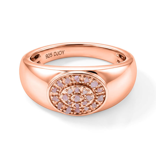 D'Joy Rosa Diamant Ring, 925 Silber 750 Roségold Vermeil - 0,11 ct.