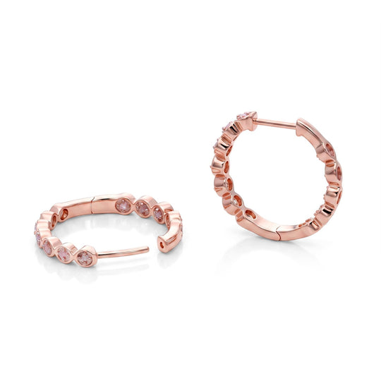 D'Joy Rosa Diamant Ohrringe 925 Silber 750 Roségold vermeil ca. 0,24 ct.