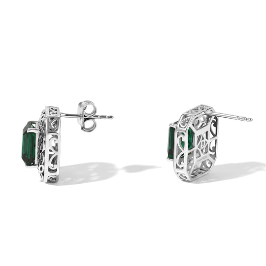D'Joy Alexandrit Quarz Triplette Ohrringe 925 Silber Rhodiniert ca. 3,71 ct.