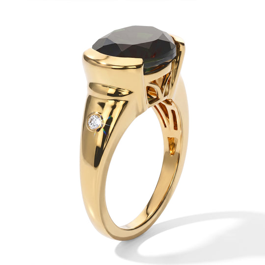 EVER TRUE Alexandrit Quarz Triplette, Weißer Diamant Ring Reine Bronze (Größe 19.00) ca. 5,27 ct