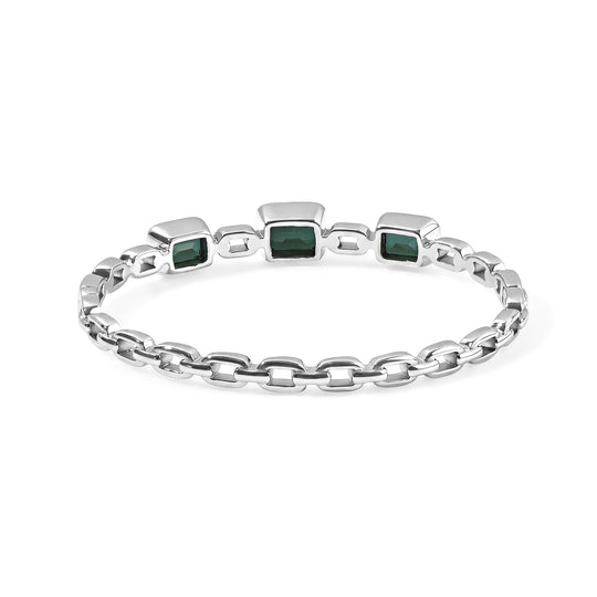 EVER TRUE Alexandrit Quarz Triplette Armreif ca. 19 cm 316L Edelstahl ca. 9,33 ct.