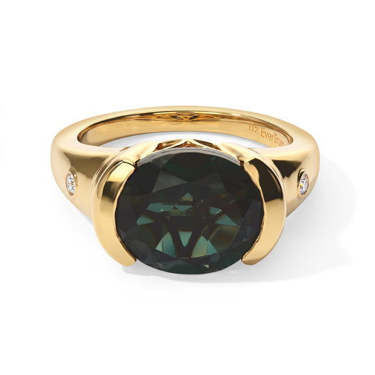 EVER TRUE Alexandrit Quarz Triplette, Weißer Diamant Ring Reine Bronze (Größe 19.00) ca. 5,27 ct