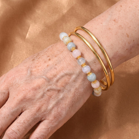 Beryll Armband ca. 18 cm Reine Legierung Goldton (10-15 Werktage Lieferzeit) ca. 90,00 ct.