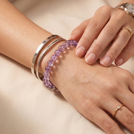 Rose de France Amethyst Armband 18 cm ca. 45,00 ct.