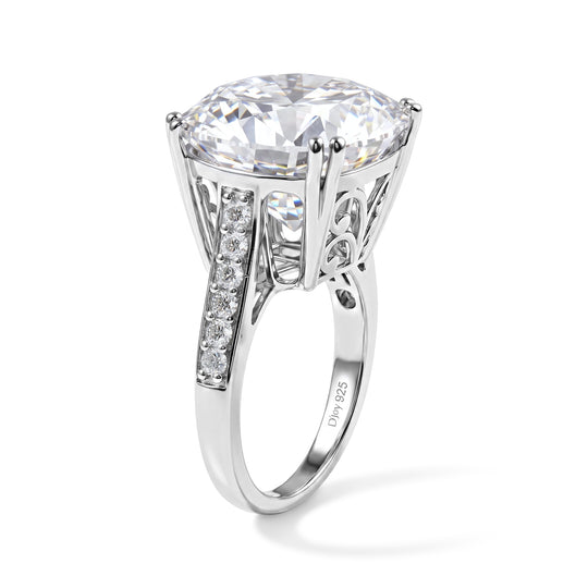 D'Joy Moissanit Ring 925 Silber Rhodiniert (Größe 17.00) 15.60 ct