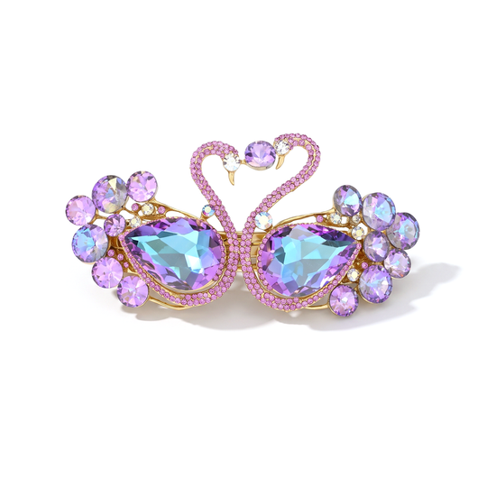 Alloy Hair Clip, with magic color crystal&glass, in gold plating 119.50 ct