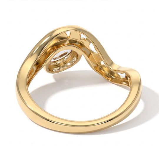 GP - AA Weißer Saphir, Blauer Saphir Ring 925 Silber 750 Gelbgold vermeil (Größe 21.00) ca. 0,57 ct