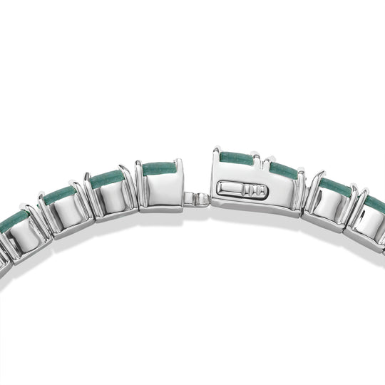 D'Joy AAA Smaragd Armreif ca. 19 cm 925 Silber Rhodiniert ca. 9,3. 9.32 ct