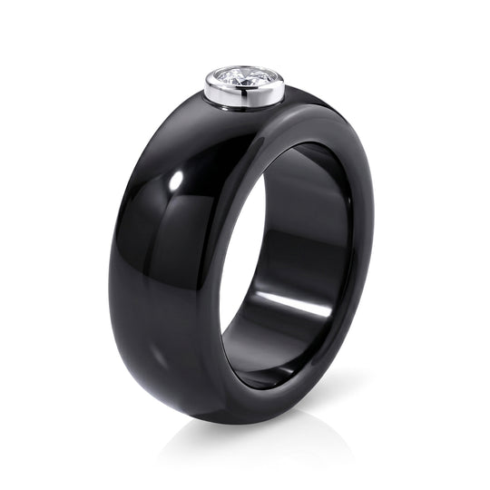 LUXURIANT DIAMOND - AA Natürlicher Schwarze Jadeit, Lab Grown Diamant Ring 925 Silber Rhodiniert (Größe 23.00) ca. 41.26 ct