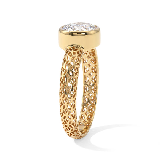 D'Joy Moissanit Ring 925 Silber 750 Vergoldet (Größe 16.00) ca. 1,50 ct