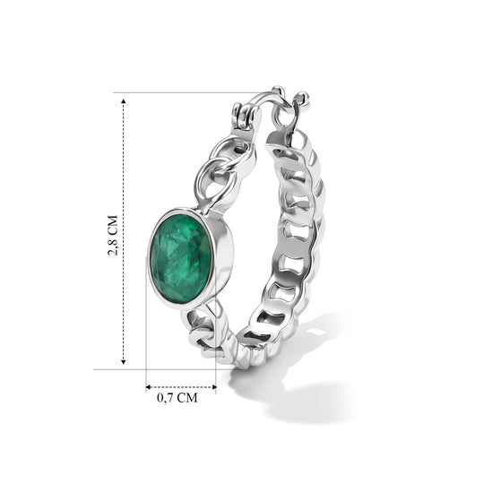 EVER TRUE Smaragd-Quarz Triplette Ohrringe 316L Edelstahl ca. 3,06 ct.