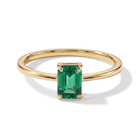 AAA Kagem Sambischer Smaragd Ring 375 Gold (Größe 17.00) ca. 0,98 ct