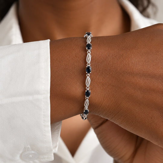 EVER TRUE London Blau Topas Armband ca. 19 cm Reine Bronze ca. 1.48 ct